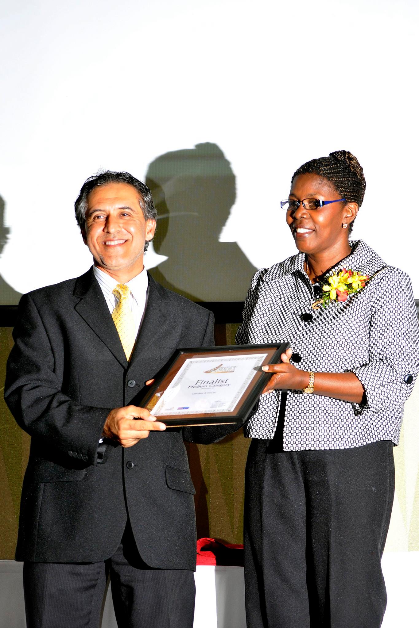 Vivian Ann Gittens presenting to Finalists in the Medium Business Category 2010 - Cidel Bank and Trust