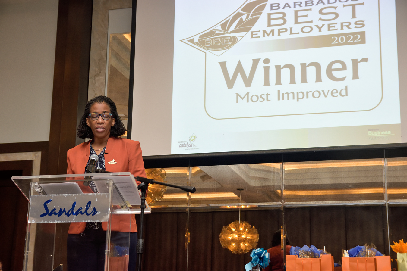 Presentation of Most Improved Award (Mika Inc) by Jennifer Hinds